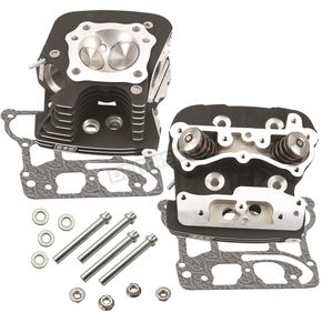 Wrinkle Black Super Stock 91cc Cylinder Heads For S&S T124 T2 Long Block Engines and 2006 HD Dyna Models and All 2007-'16 Models With S&S 124