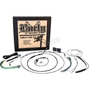 Black Vinyl Handlebar Cable and Brake Line Kit for 12 in. Apes w/ABS
