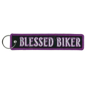 Black Blessed Biker Key Chain Fob