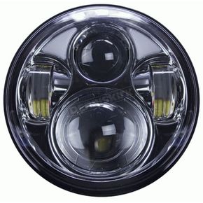 Silver 5.6 in. 8-LED Round Headlight w/ Partial Halo