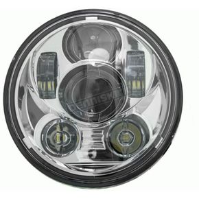 Silver 5.6 in. 9-LED Round Headlight w/ Partial Halo