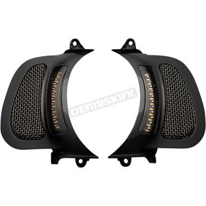 Black w/Stainless Mesh LED Vent Insert w/Auxiliary Turn Signal