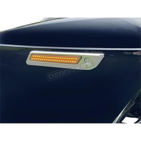 Chrome Saddlebag Hinge Dual Color Accent Lights w/Smoke Lens