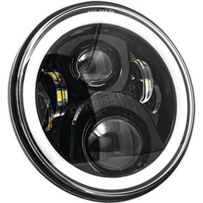 Black 7 in. Full-Halo LED Headlight