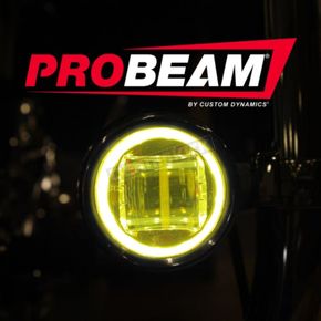 Black ProBeam Auxiliary LED Halo Fog Lamps w/Yellow Lens
