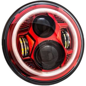Red 7 in. Color Collection Wide-Array Full-Halo LED Headlight