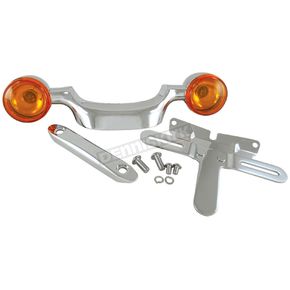 Chrome Turn Signal Bar & License Plate Relocation Kit for Big Twin