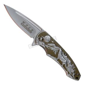 Silver Wolf Folding Knife