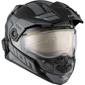Gray/Black Mission AMS Space Snow Helmet w/Dual Lens Shield