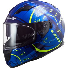 Blue/Hi-Vis Yellow Stream Tacho Helmet