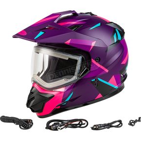 Matte Purple/Pink GM-11S Ripcord Snowmobile Helmet w/Electric Shield