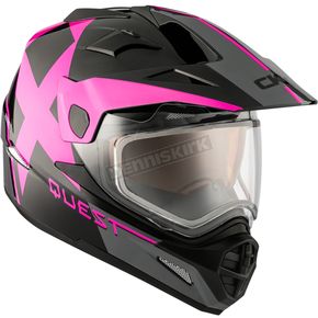 Black/Pink Quest RSV Max Snow Helmet w/Electric Shield