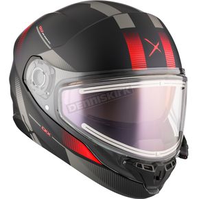 Matte Black/Red/Silver Contact Edge Snow Helmet w/Electric Shield