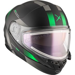 Matte Black/Green/Silver Contact Edge Snow Helmet w/Electric Shield