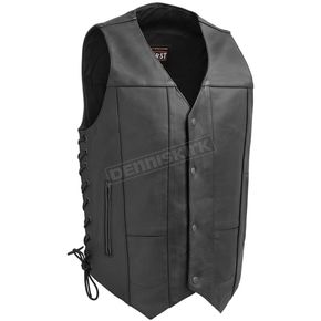 Black Top Biller Leather Vest