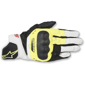 Black/Fluorescent Yellow/White SP-5 Leather Gloves