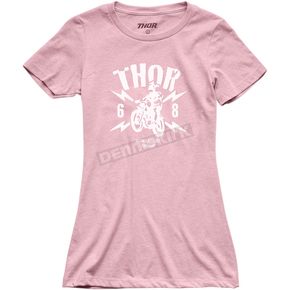 Womens Pink Lightning Short Sleeve T-Shirt