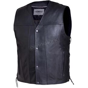Men's Black Premium Cowhide Leather Durango Conceal And Carry Vest