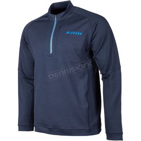 Navy Blue Teton Merino 1/4 Zip Wool Shirt