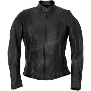 Ladies Black Braided Leather Jacket
