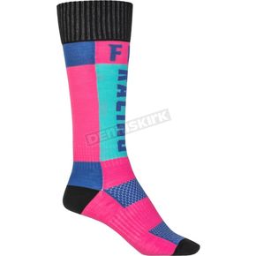 Youth Pink/Blue Thick MX Socks