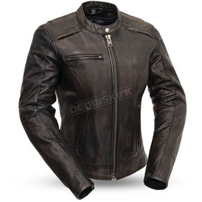 Women's Black/Olive Trickster Leather Jacket