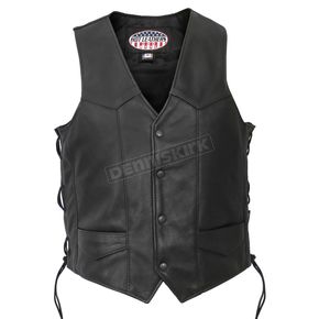 USA Made Premium Side Lace Leather Vest