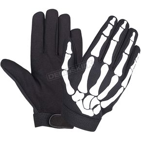 Black Nylon Textile Bones Mechanic Gloves