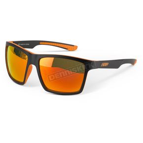 Matte Dark Ops Risers Sunglasses w/Polarized Orange Mirror Amber Lens
