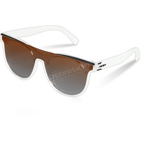 Gloss White Esses Sunglasses w/Polarized Whiskey Lens