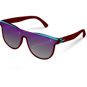 Matte Maroon Teal Esses Sunglasses w/Polarized Violet Gradient Lens