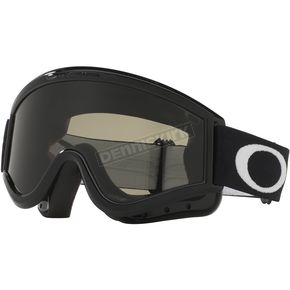 Jet Black L-Frame Sand MX Goggles w/Dark Grey Lens