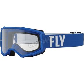 Youth Blue/White Focus Goggles w/Clear Lens