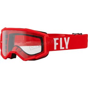 Youth Red/White Focus Goggles w/Clear Lens