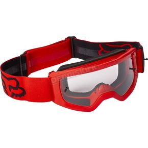 Youth Fluorescent Red Main Stray Goggles w/Clear Lens