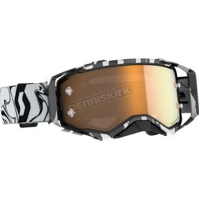 Black/White Marble Prospect Amplifier Goggles w/Gold Chrome Works Lens