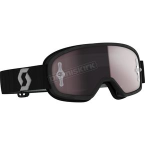 Youth Black/Grey Buzz MX Pro Goggles w/Silver Chrome Works Lens