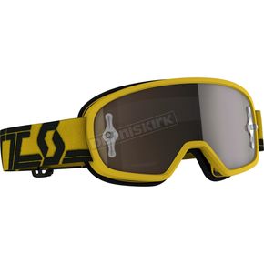 Youth Yellow/Black Buzz MX Pro Goggles w/Gold Chrome Works Lens