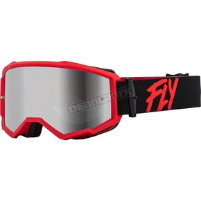 Black/Red Zone Goggles w/Silver Mirror/Smoke Lens
