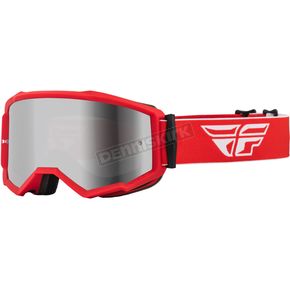 Red/White Zone Goggles w/Silver Mirror/Smoke Lens