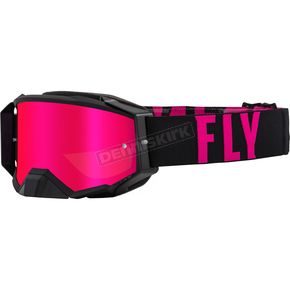 Black/Pink Zone Pro Goggles w/Pink Mirror/Smoke Lens