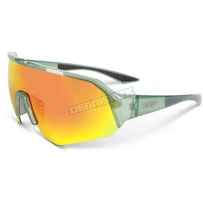 Sci-Fi Green Shags Sunglasses w/Polarized Fire Mirror Amber Tint Lens