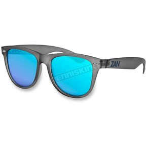 Matte Gray Minty Sunglasses w/Blue Mirror Lens