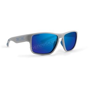Matte Gray Charlie Sunglasses w/Blue Mirror Polarized Lens