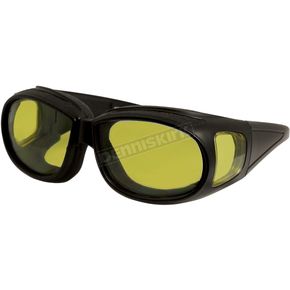 Black Defender Padded Sunglasses w/Yellow Lens