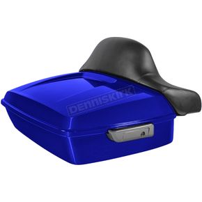 Zephyr Blue Chopped Tour Pack W/Full Backrest & Chrome Hardware