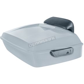 Barracuda Silver Denim Chopped Tour Pack W/Slim Backrest & Chrome Hardware