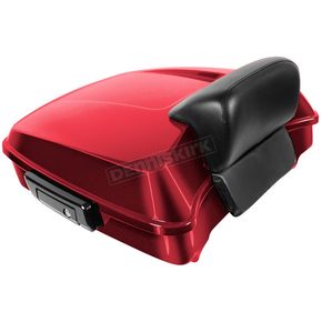 Ember Red Sunglo Chopped Tour Pack W/Slim Backrest & Black Hardware