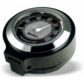 Classic Black/Silver RKF Analog Thermometer w/Black Mount
