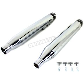 Chrome 4 in. Muffler Set w/Comet Black Tips with 2 Chrome Rings
